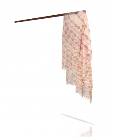 Палантин Унисекс HAND.W40-LEAFS/WH.ROSE